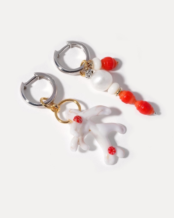 Серьги с белым кораллом 
