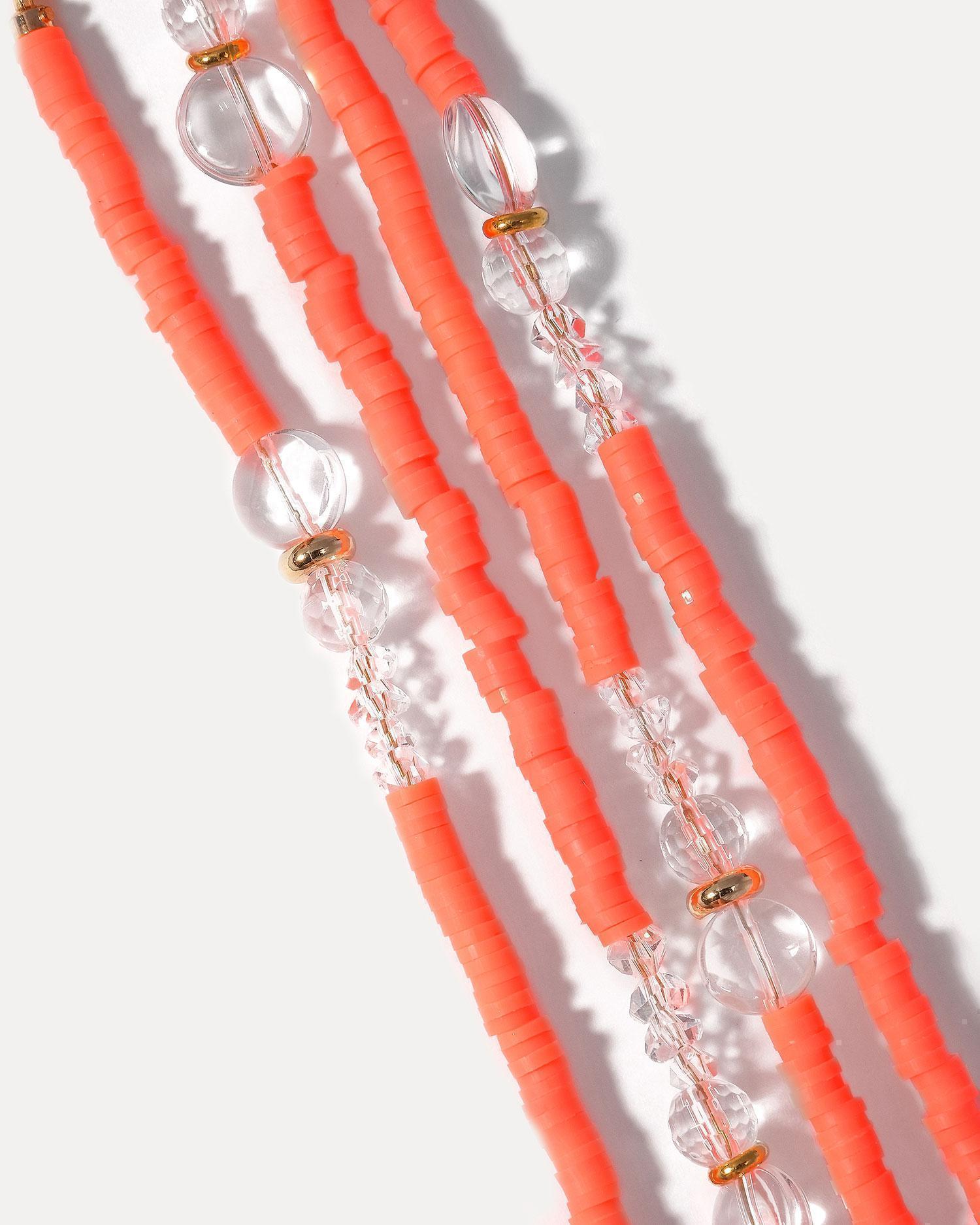 Оранжевое колье из горного хрусталя, каучука и ювелирного сплава by coffeexlemonns