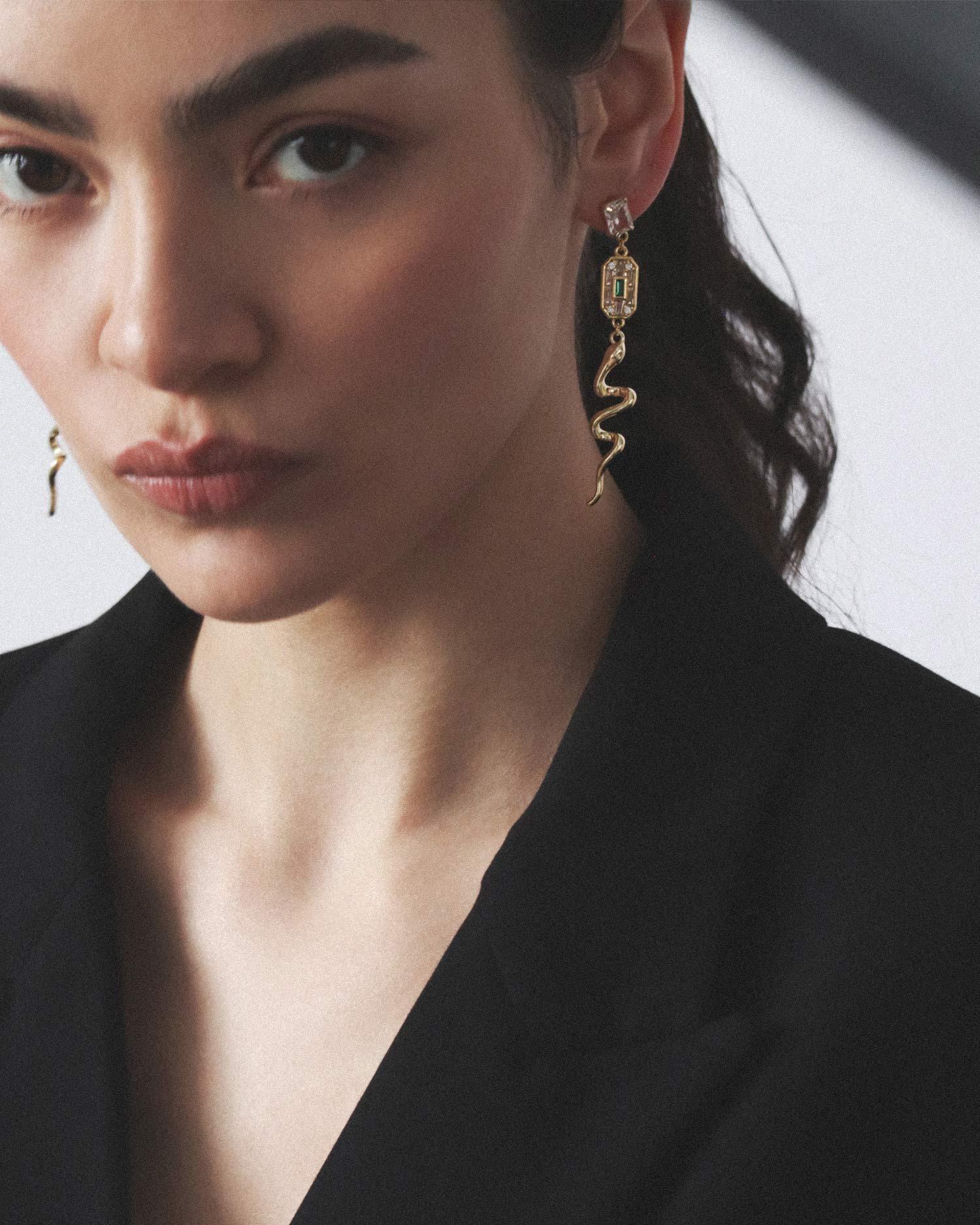 Золотые серьги со змеёй COFFEE X LEMONS (cxl_earrings.jpg) Золотые серьги со змеёй COFFEE X LEMONS