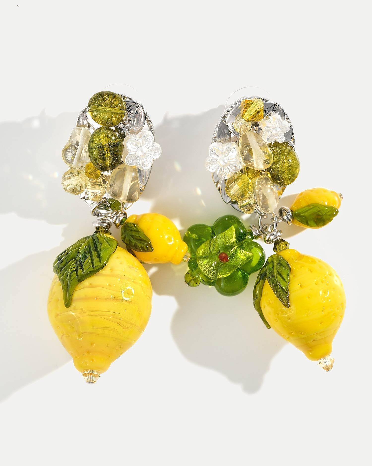 Серьги со стеклянными лимонами лэмпворк COFFEE X LEMONS (shop_cxl_1205_0.jpg) Серьги со стеклянными лимонами лэмпворк COFFEE X LEMONS