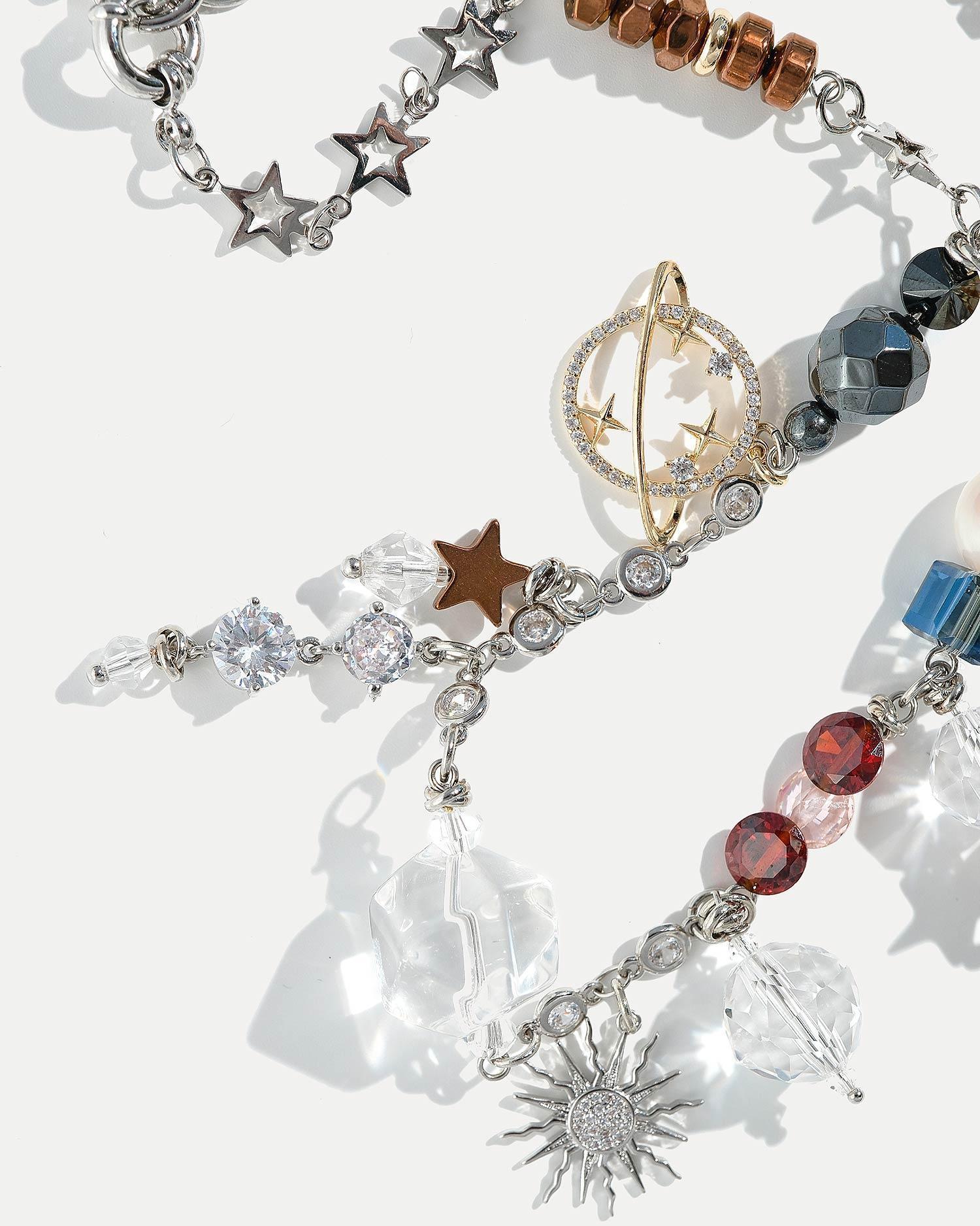 Колье в космическом стиле с множеством подвесок Coffee x Lemons