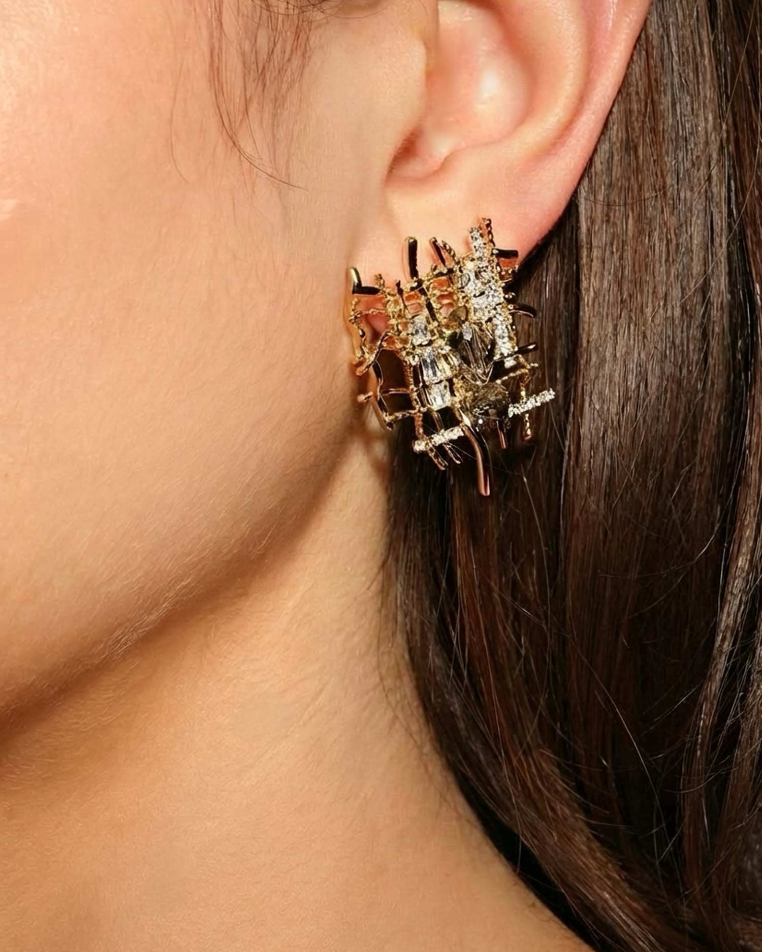 Золотые новогодние серьги ручной работы от COFFEE x LEMONS