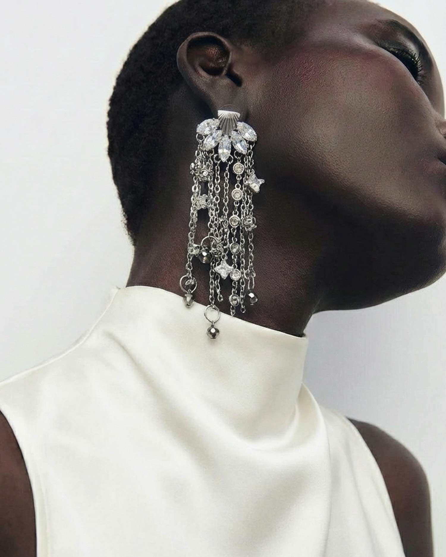 Серьги висюльки с фианитами от COFFEE x LEMONS