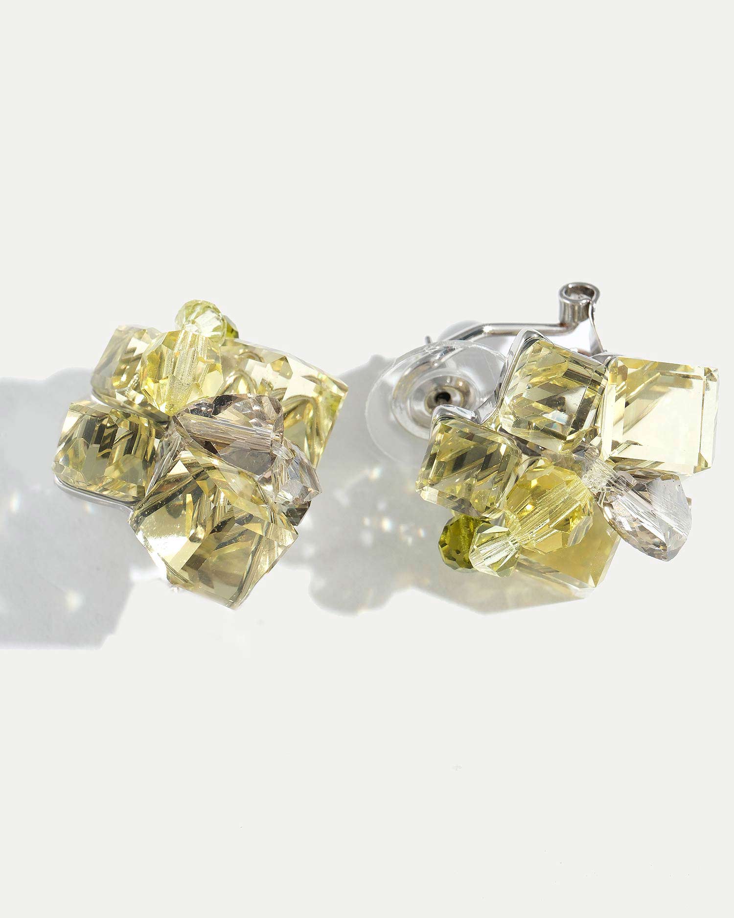 Серьги ручной работы с лимонным стеклом ручной работы