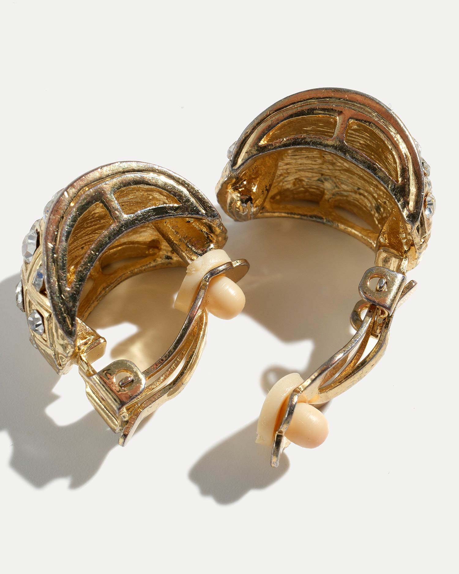 Винтажные клипсы с кристаллами