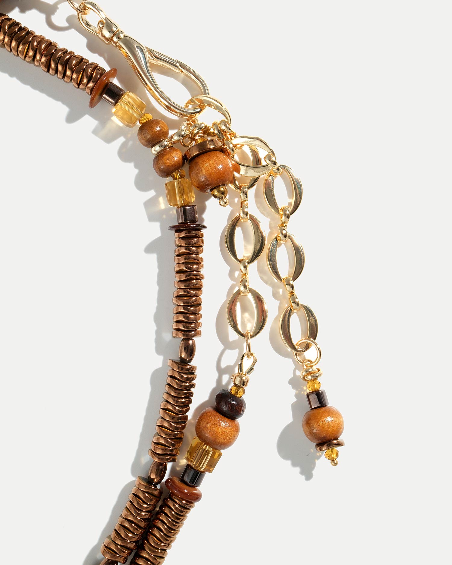 Дизайнерское колье из чешского стекла и гематита