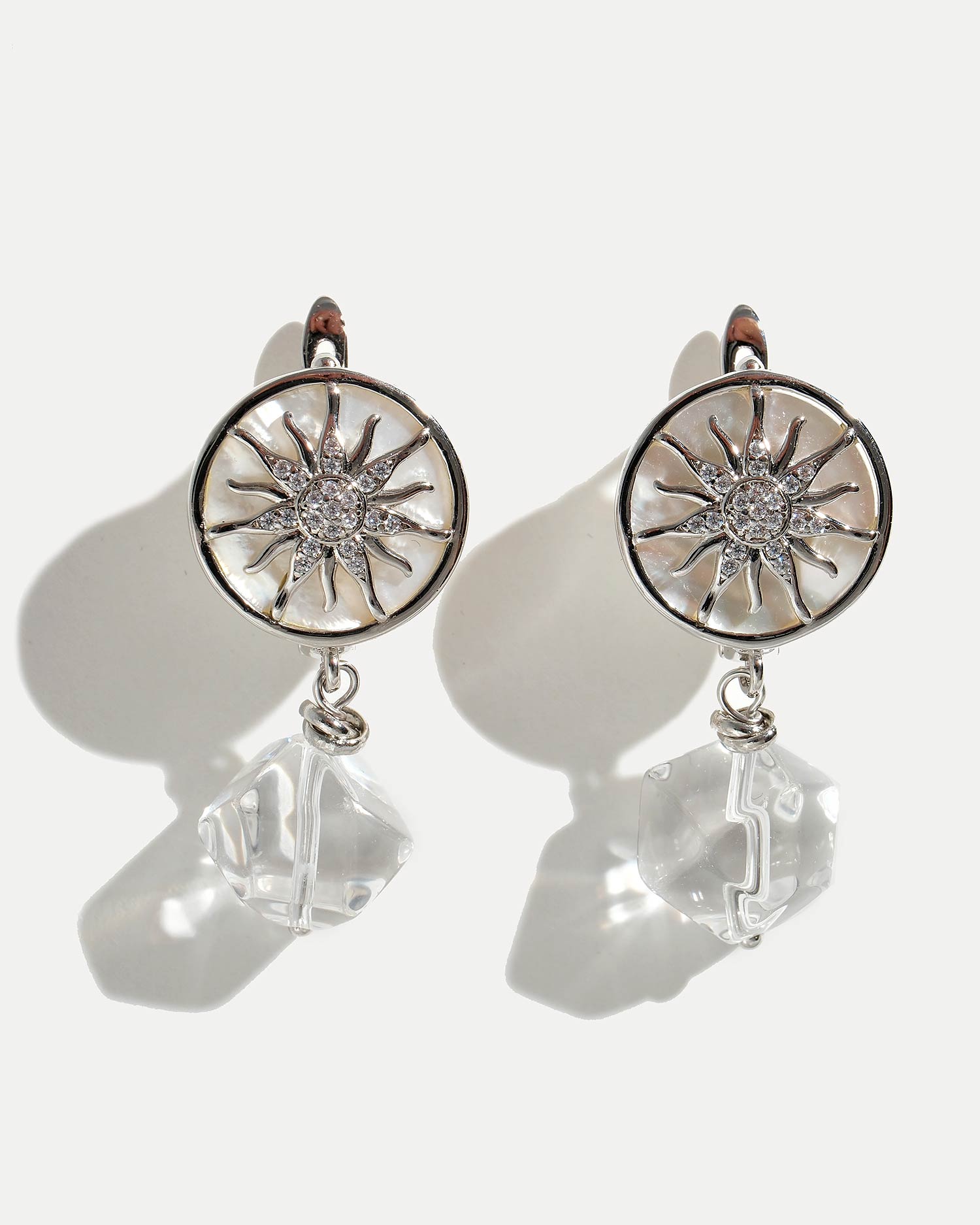 Серьги в виде солнышка с хрусталем