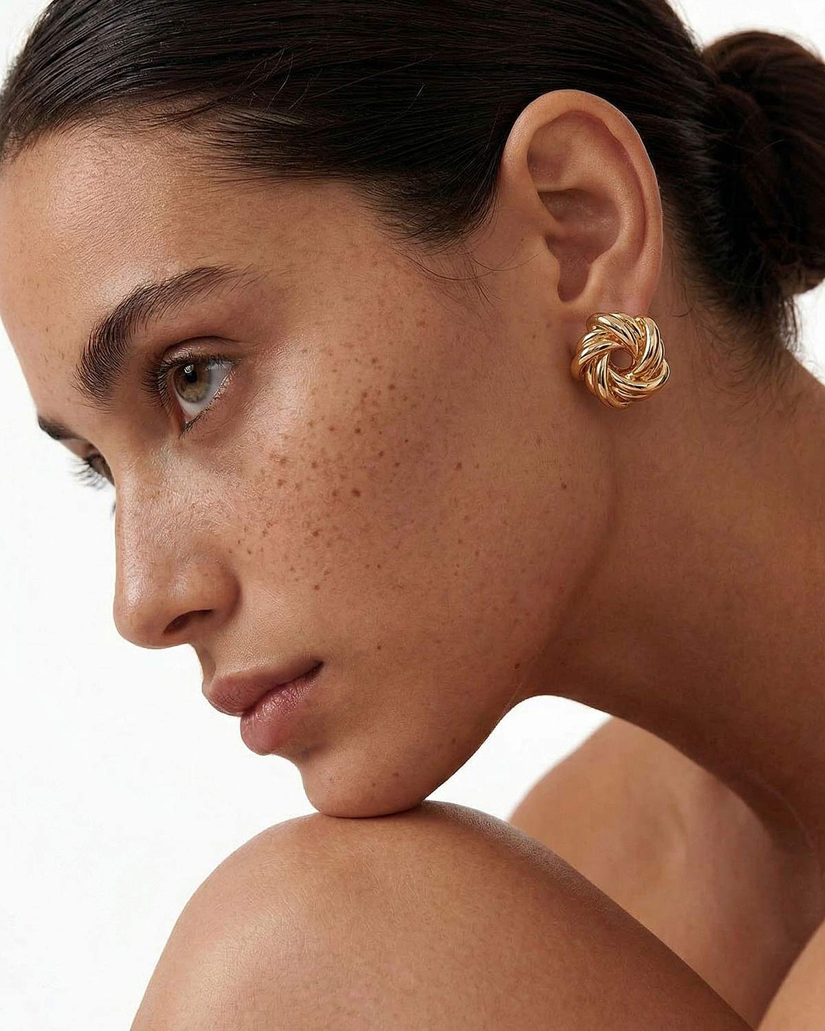 Винтажные клипсы в стиле скульптурный модернизм