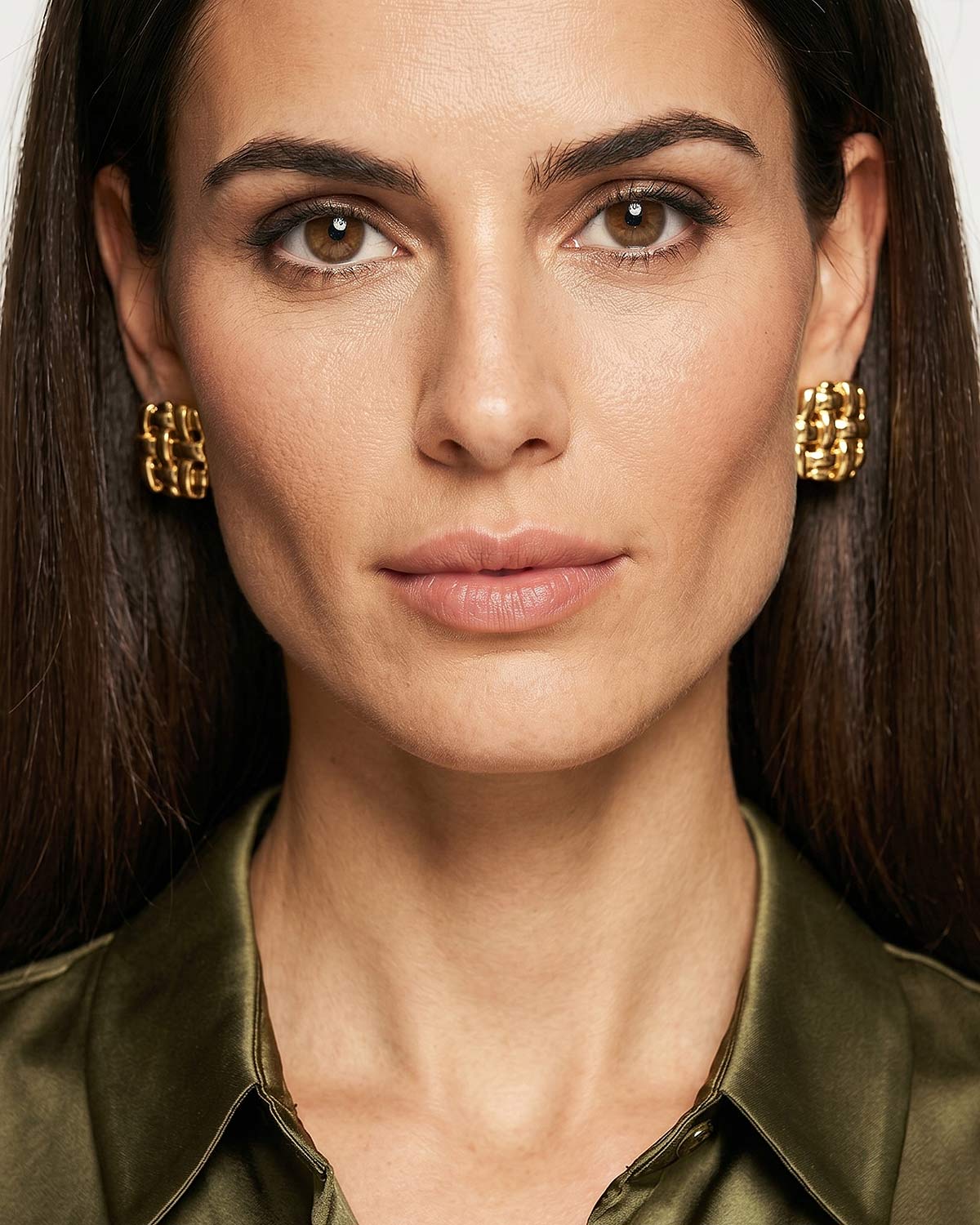 Клипсы золотые винтажные в стиле геометрический декорактивизм