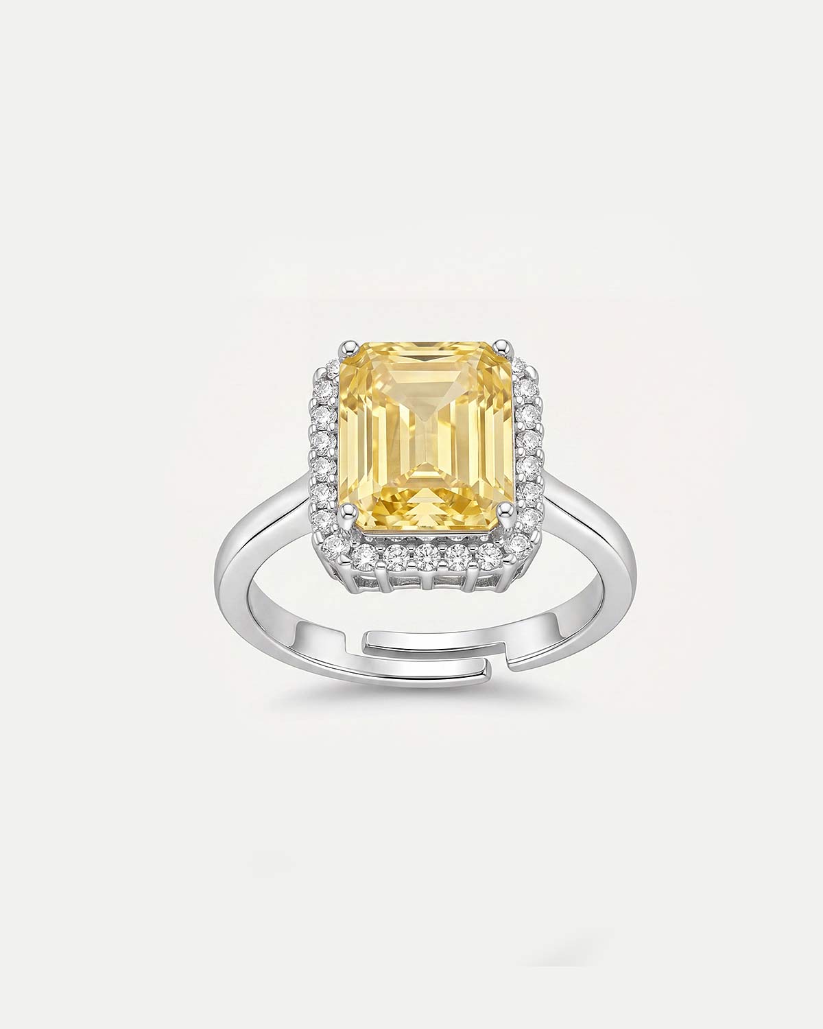 Серебряное кольцо с большим желтым фианитом COFFEE x LEMONS