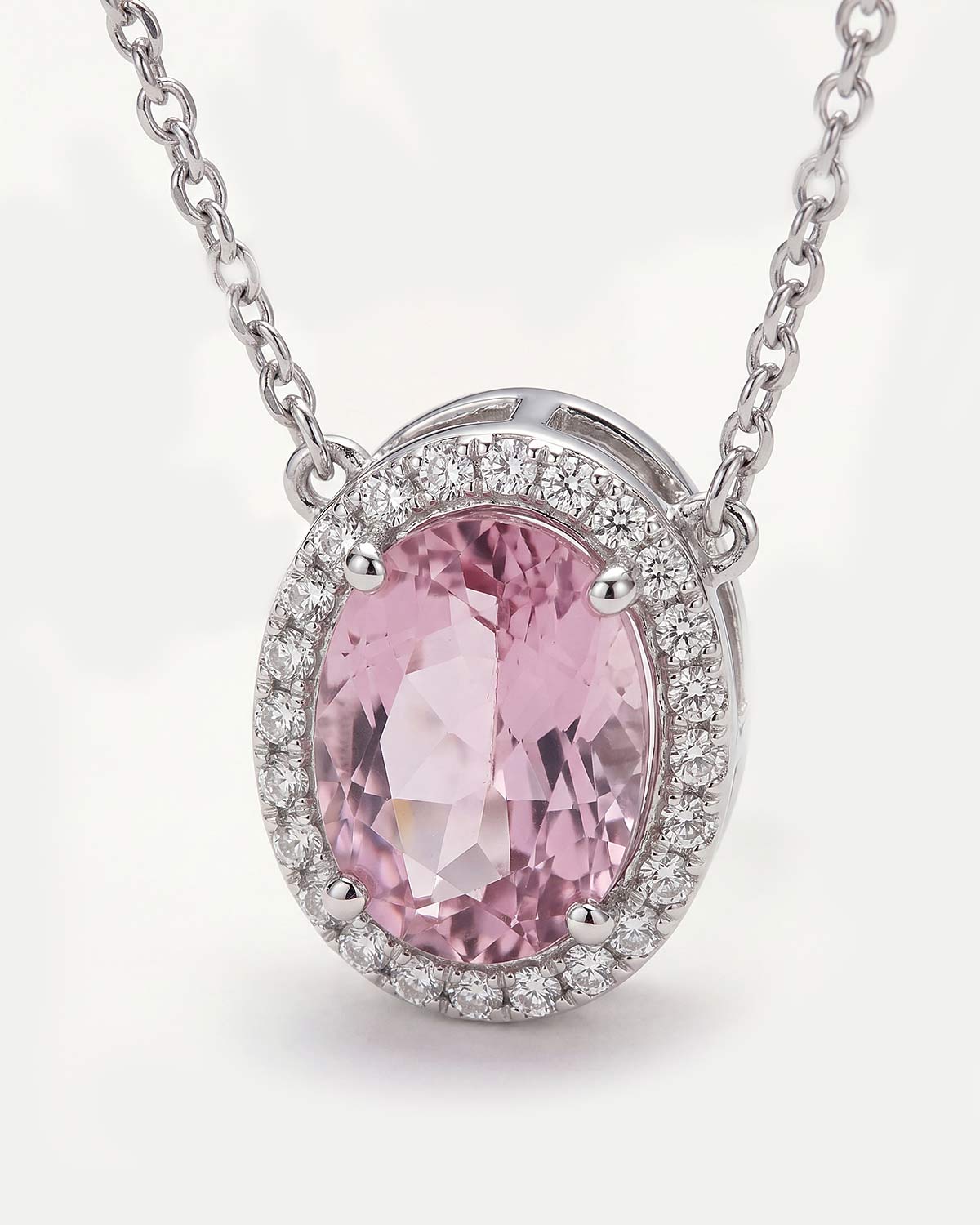 Подвеска большой розовый фианит на колье COFFEE x LEMONS