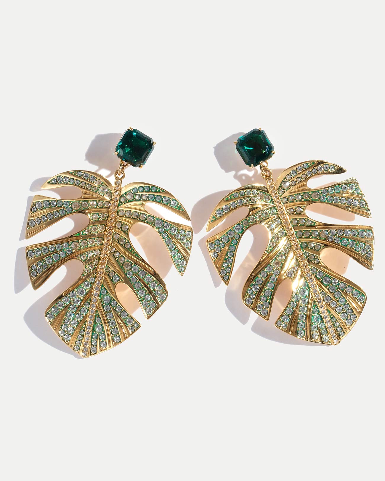 Винтажные серьги Swarovski в форме пальмового листа
