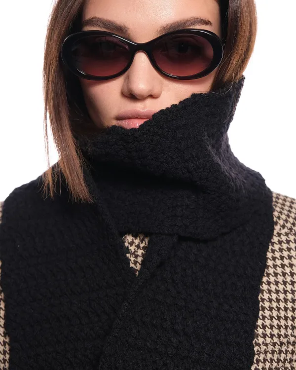 Чёрный плотный шарф COURCHEVEL 60s BLACK от COFFEE x LEMONS