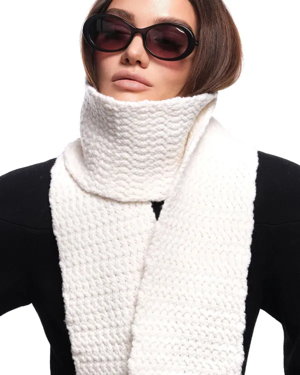 Белый плотный шарф COURCHEVEL 60s WHITE от COFFEE x LEMONS