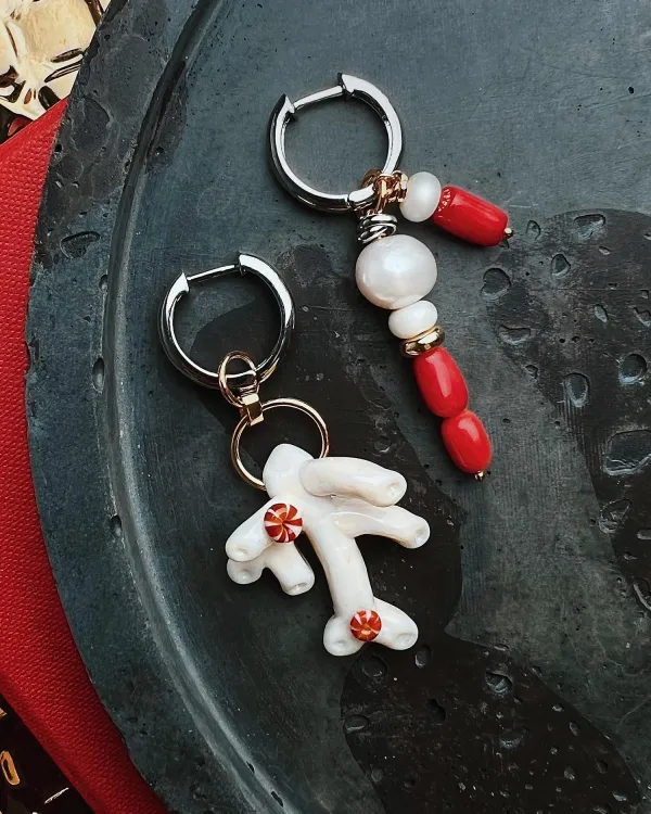 Серьги с кораллом