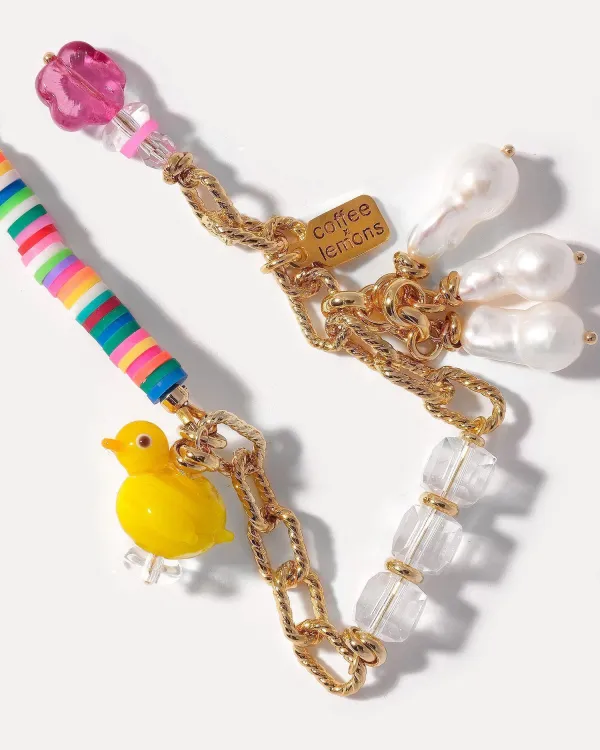 Браслет с бусиной цыпленок RAINBOW CHICK