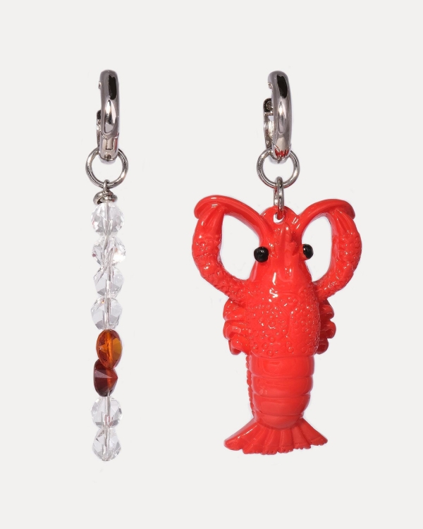 Яркие серьги красного цвета LOBSTER