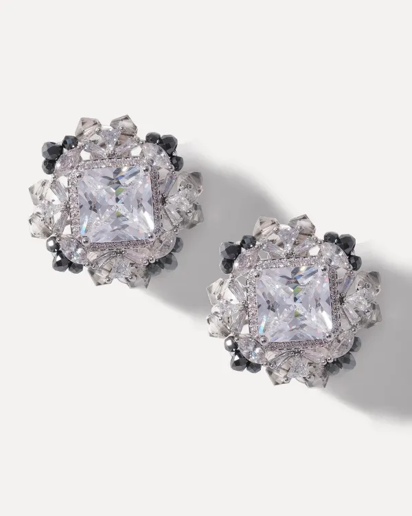 Круглые серьги с кристаллами Swarovski  УТРО В ПЕТЕРБУРГЕ