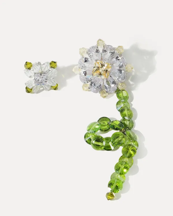 Серьги цветок CRYSTAL CHAMOMILE
