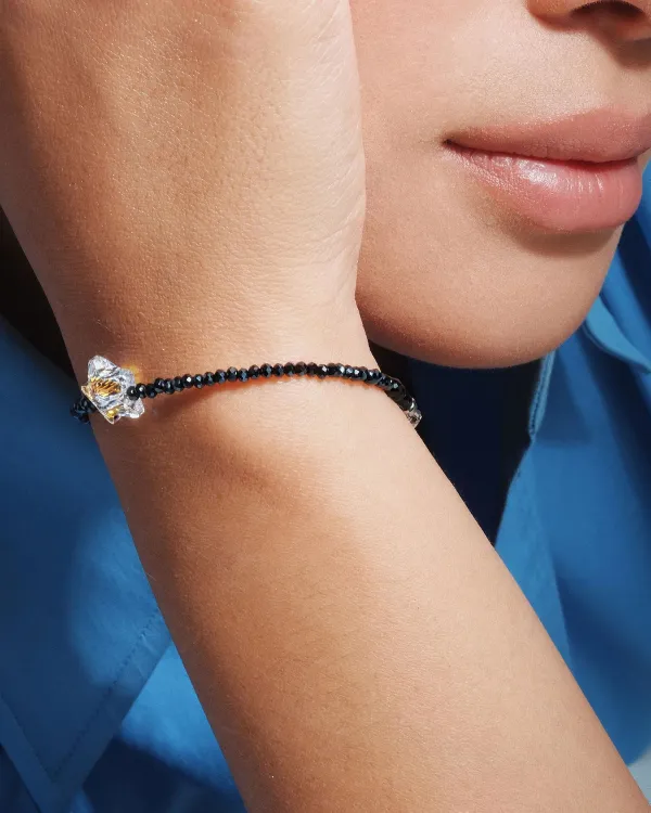 Черный браслет со звездой из кристаллов swarovski МУРМАНСК от бренда COFFEE x LEMONS
