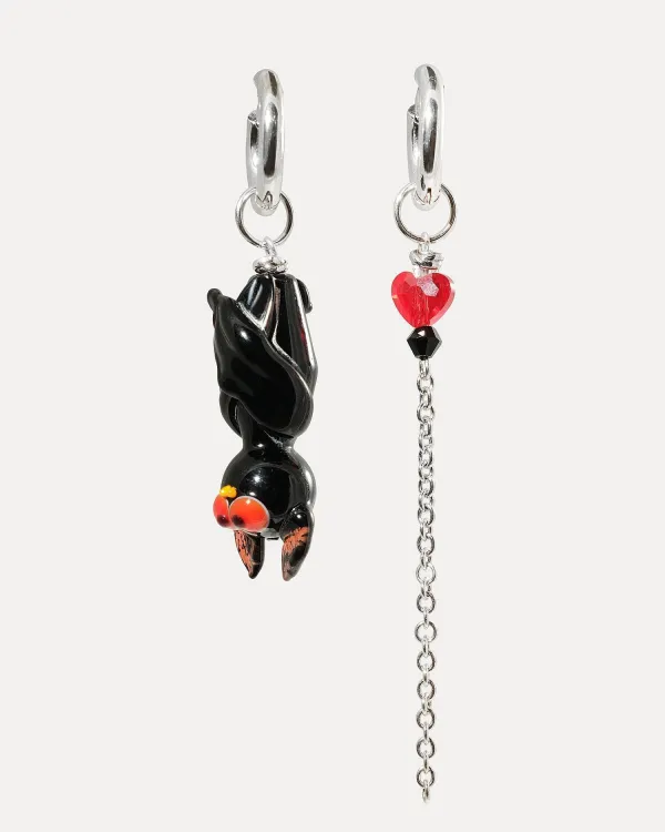 Серьги с летучей мышью для Helloween RED BAT 