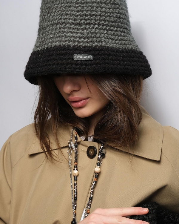 Серая шляпа связанная вручную COFFEE x LEMONS ODRY GREY