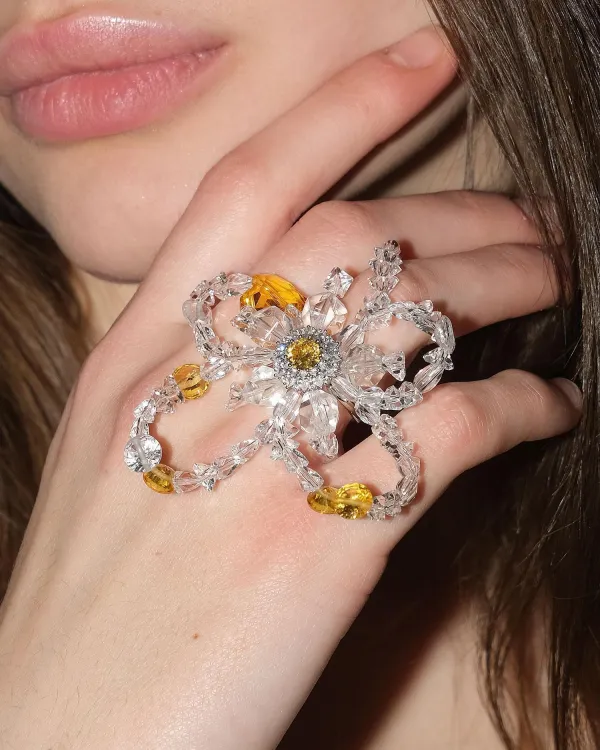 Кольцо YELLOW HEART с кристаллом Swarovski от COFFEE x LEMONS