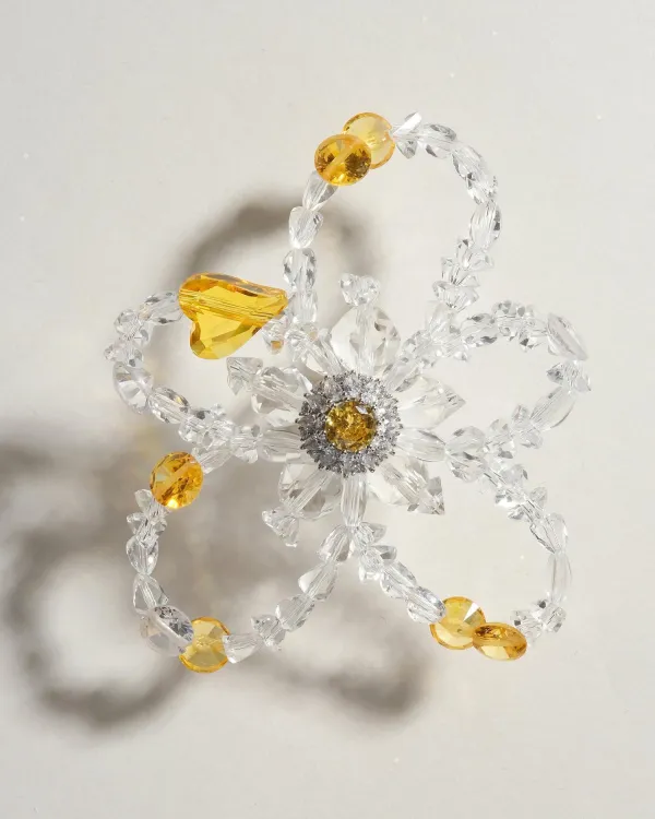 Кольцо YELLOW HEART с желтым кристаллом Swarovski и чешским стеклом от бренда COFFEE x LEMONS