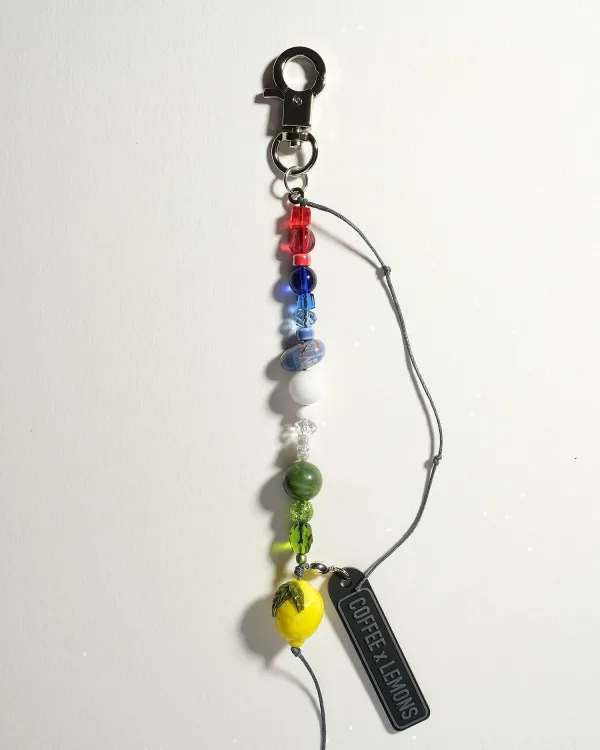 Украшение на сумку с лимоном сребряный COFFEE X LEMONS CAPRI KEYCHAIN SILVER