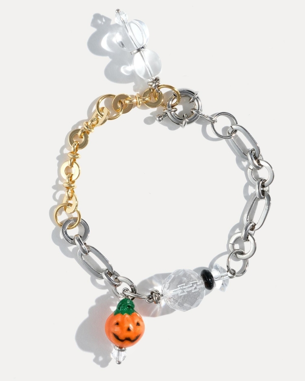 Браслет на Halloween с бусиной тыквой от бренда COFFEE x LEMONS