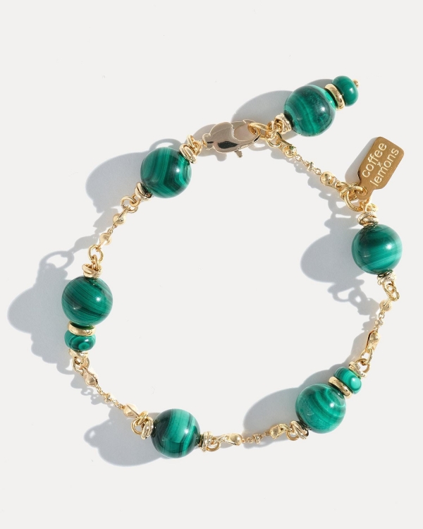 Золотой браслет с малахитом COFFEE X LEMONS JEWELRY