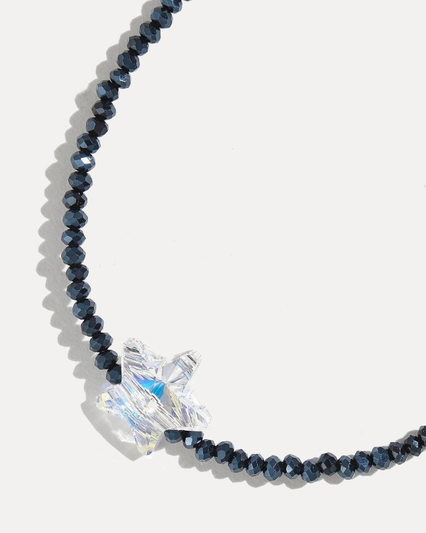 Черный браслет со звездой из кристаллов swarovski МУРМАНСК от COFFEE x LEMONS