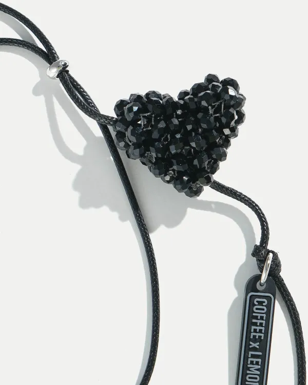 Обвес для сумки ручной в виде черного сердца KEYCHAIN BLACK HEART от COFFEE x LEMONS