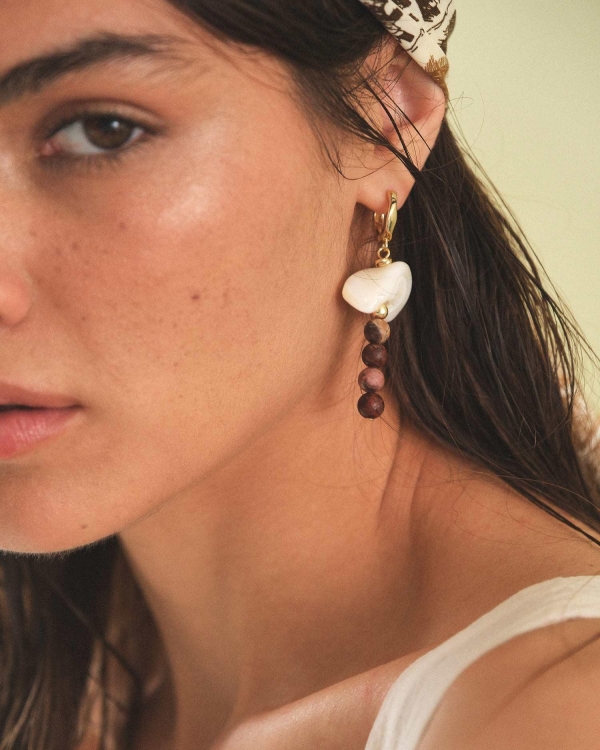 серьги с перламутром  COFFEE X LEMONS JEWELRY