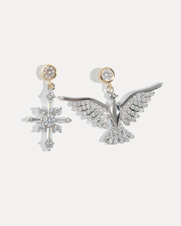 серьги с голубем мира COFFEE x LEMONS