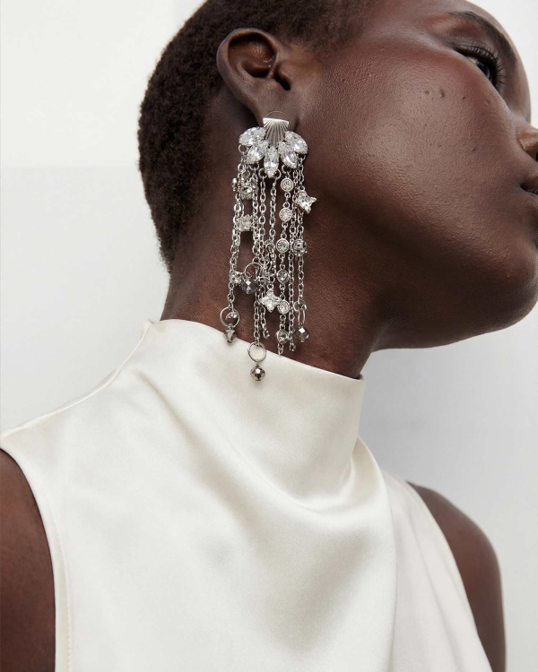 Серьги висюльки с фианитами от COFFEE x LEMONS