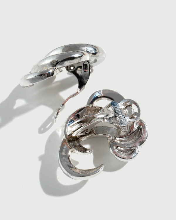 Серебряные винтажные клипсы Trifari