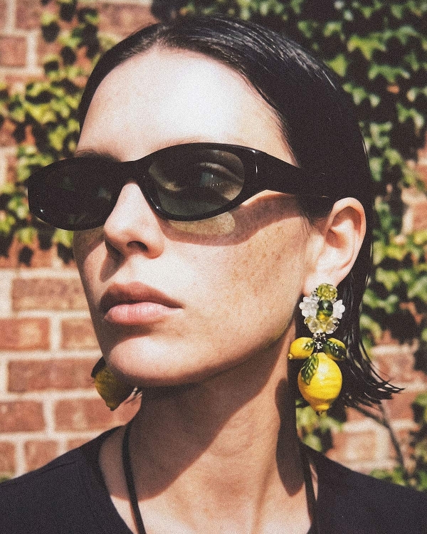 Серьги с большими стеклянными лимонами КофеЛЕмонс