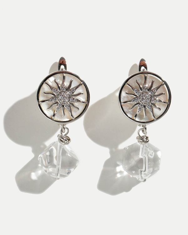 Серьги в виде солнышка с хрусталем
