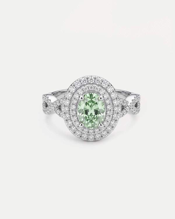 Кольцо с крупным зеленым фианитом COFFEE x LEMONS