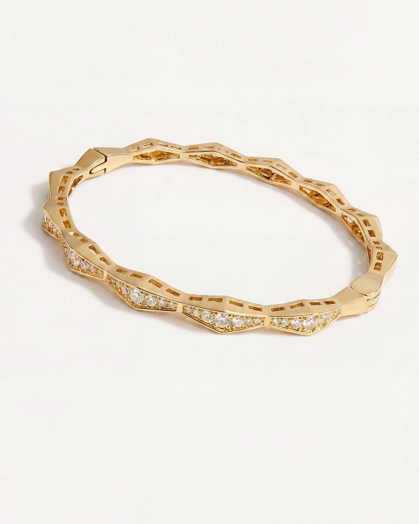 Золотой браслет с фианитами ромбовидной огранки